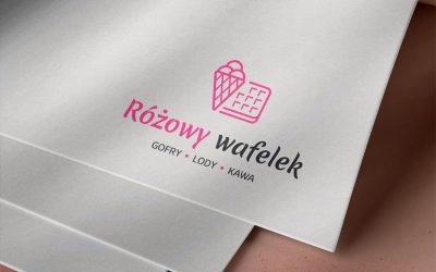 Różowy wafelek mielno – projekt logo